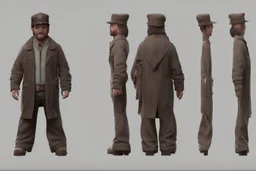 character model sheet for 3d modeling