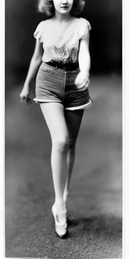 Ziegfeld Girl on jeans walking