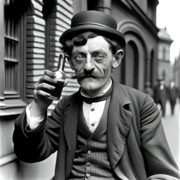 argyle the 1920s street magician, mutton chops alcoholic