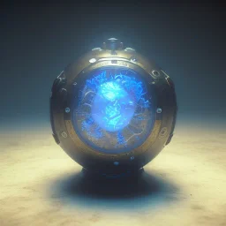 a blue crystal on an old table, scary, steam punk, realistic, made in octane, cinematic, ultra-realistic, extremely detailed octane rendering, 8K, VRAY Super Real ar 2:3, dof photorealistic futuristic 50mm lens hard lighting dark gray tintype photograph, realistic lighting