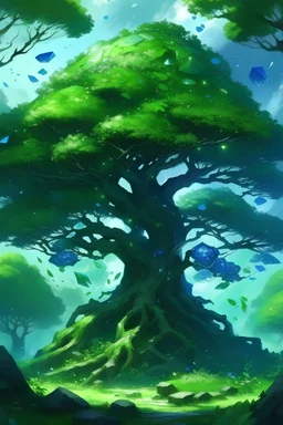 Gambarkan tokoh bernama pohon mahkota syafarinda yang memiliki karakter tahan terhadap racun, dan dianggap sebagai anugerah dari surga ,berwarna hijau