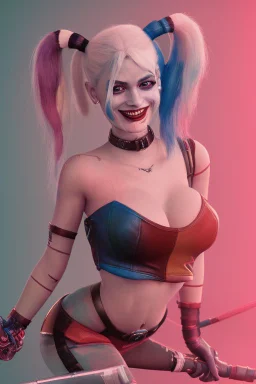 Harley Quinn, high delicate defined details, beautiful, atmospheric, matte, 3 d 8 k octane rendered, sharp focus, illustration, high detail, ultra realistic, highly saturated colors