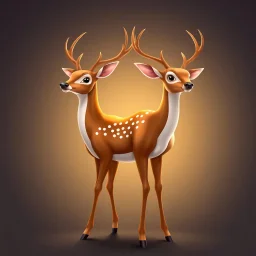 full body of adult white tail deer, proud, heroic, chest out, tail upward, on flat background, In the style of 'My Little Pony' and 'Bambi', fantastic lighting