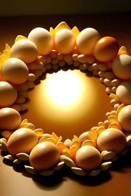 eggs forming a sun shape
