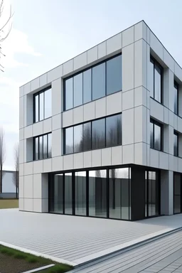 big minimalist facade with large windows