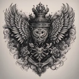 Russian coat of arms tattoo sketch black