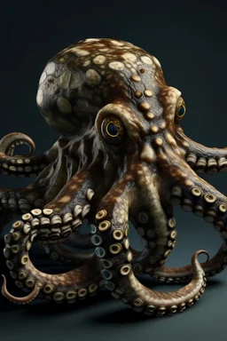 Een octopus met tentakels van slangenkoppen