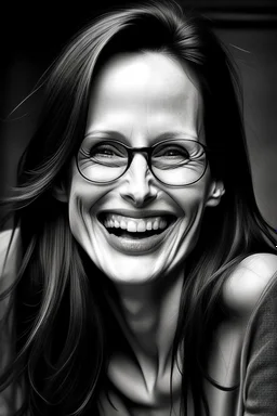 fallen hair Angelina Jolie glasses braces dark laugh perverted face