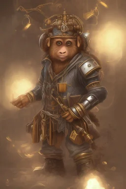 cute steampunk mechanical monkey with wings