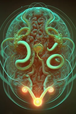 Spiritual being with Tentacles wrapping around brain cells