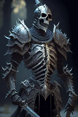 dark age skeleton knight wearing fullplate armor