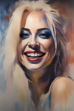 text "MOTLEY CRUE", head and shoulders portrait, Miss Motley Crue - well-shaped, perfect figure, perfect face, laughing, a multicolored, watercolor stained, wall in the background, oil painting in the art style of Frank Frazetta, 4k, 8k, 32k UHD, Hyper realistic, extremely colorful, vibrant, photorealistic, realistic, sharp, highly detailed, professional quality, beautiful, awesome, majestic, superb, trending on artstation, pleasing, lovely, Cinematic, gorgeous, Real, Life like, Highly detailed,