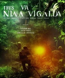 vietnam war. jungle. cd cover. bokeh. lens flare. warm lights. high detailed