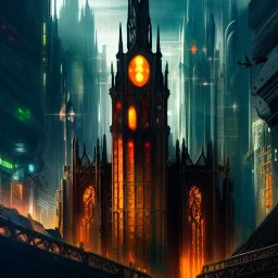 Neo Gothic Metropolis, otto hung, friz Lang ,renaissance painting, matte painting,romanticism painting,cyberpunk,detailed facades, retrofuturistic