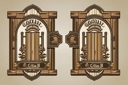 logo design for wooden double gates