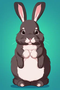 Cute animation drunk bunny