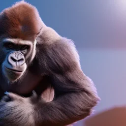 Gorilla unreal 5, octane render,cinema4d, dynamic lighting, dramatic lighting, 4k, redshift render, highly detailed, hyper realistic, in space