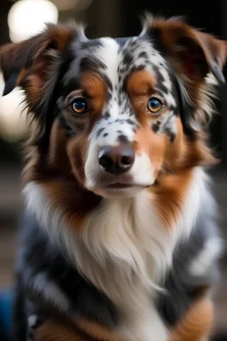Cute brown Australian shepherd dog named Rofas