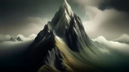 Surreal mountain peak.
