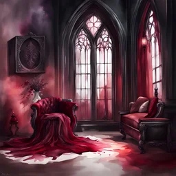 watercolor burgundy and black gothic objects, interior, Trending on Artstation, {creative commons}, fanart, AIart, {Woolitize}, by Charlie Bowater, Illustration, Color Grading, Filmic, Nikon D750, Brenizer Method, Side-View, Perspective, Depth of Field, Field of View, F/2.8, Lens Flare, Tonal Colors, 8K, Full-HD, ProPhoto RGB, Perfectionism, Rim Lighting, Natural Lighting, Soft Lighting, Accent Lighting, Diffraction Grading, With Imperfections