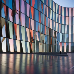 The museum's exterior facade is made of modern mirrors