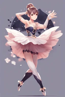 ballerina in the style of genshin impact