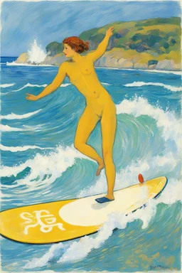 [illustration by Pierre Bonnard] Le surf, c’est la liberté, Gauches ou droites, il faut les écouter, Je les suis, je suis debout, Elles me guident, je les allonge.
