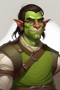 nerdy half orc young male