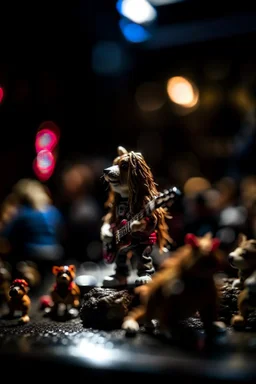 rock concert with portrait of lassie from hell, shot on Hasselblad h6d-400c, zeiss prime lens, bokeh like f/0.8, tilt-shift lens 8k, high detail, smooth render, down-light, unreal engine, prize winning