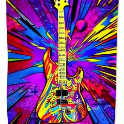 PEACE electric guitar PEACE psychedelic hippie trippy acid LSD PEACE GUITAR peacesign HIPPIE FLAG JIMI HENDRIX