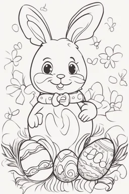 easy easter outline clear egg coloring book for toddlers with no background