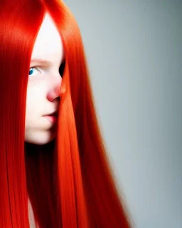 Girl with red long hair