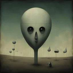 Surreal sinister weirdness Style by Duy Huynh and Dan Mahurin and Anton Semenov and Colin McCahon, fractional reserve bankdream, strange inconsistencies and absurdities, eerie, weird colors, smooth, neo surrealism, abstract quirks by Bruno Munari, album art