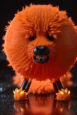 Microscope photography of a crying cute bacteria furry orange character from Planet Mercury , photorealistic, 3D, unreal engine, octane render, intricate details, Studio Professional Photography, Top Light, 35mm lens, on flat white background