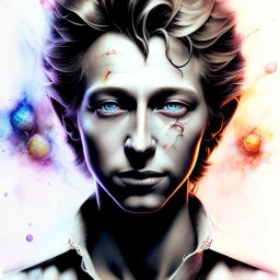 photorealistic guybrush threepwood, watercolor illustration by <agnes cecile> <Yoji Shinkawa>, natural tones, ornate and intricate detail , soft smooth lighting, soft pastel colors,