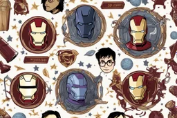 Blu e Viola Basket Iron Man Harry Potter