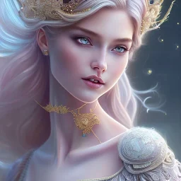 fairy princess, highly detailed, d & d, silk dress, fantasy, happy, smilling, enlighted, blond hair, illustration highly detailed, digital painting, trending on artstation, concept art, sharp focus, art by artgerm and greg rutkowski and magali villeneuve