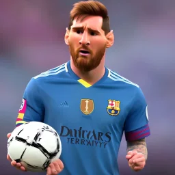 perfect face lionel messi crying , highly detailed, wearing football