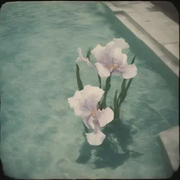 iris in a swimming pool, autochrome