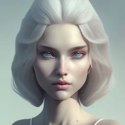 hyperrealistic portrait of gorgeous white hair female in the style of stefan kostic, full body portrait, well lit, intricate artwork, wlop, beeple. octane render, highly detailed, sharp focus, intricate concept art, digital painting, ambient lighting, 4k, artstation