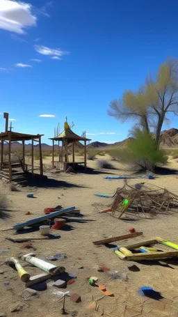 abandoned play ground by old McDonald in the desert near highway 66