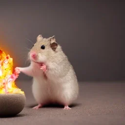 Hamster breathing fire