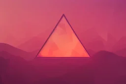 orange triangles, pink triangles, sunrise, mirror, painting