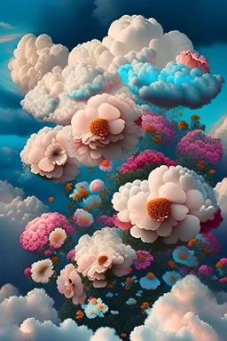flowers growing from clouds