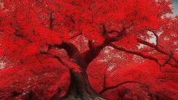 red tree, highly detailed, boutyfull desktop wallpaper