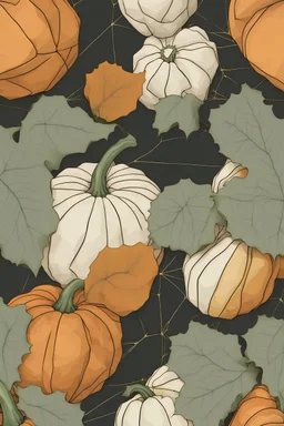 pumpkin leaves growing in polygon art