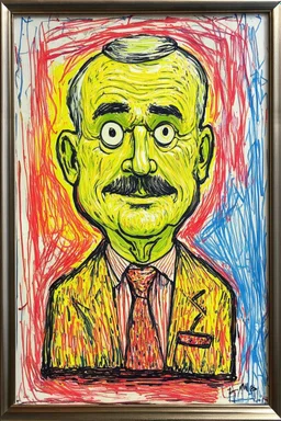 when the mind is empty, happiness is predominant; lowbrow; in the style of Philip Guston