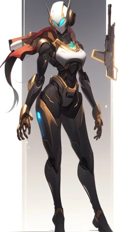 a beautiful robot gold. gun arm