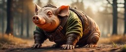 ghost pig man , finely inked, in rustic colors, 4k in the style of Peter Mohrbacher source vibrations, bokeh like f/0.8, tilt-shift lens 8k, high detail, smooth render, down-light, unreal engine, prize winning