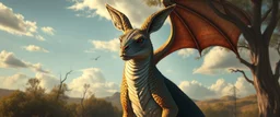 portrait of wild dragon kangaroo above byzantes